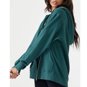 Joah Brown Empire Zip Hoodie In Jade Green